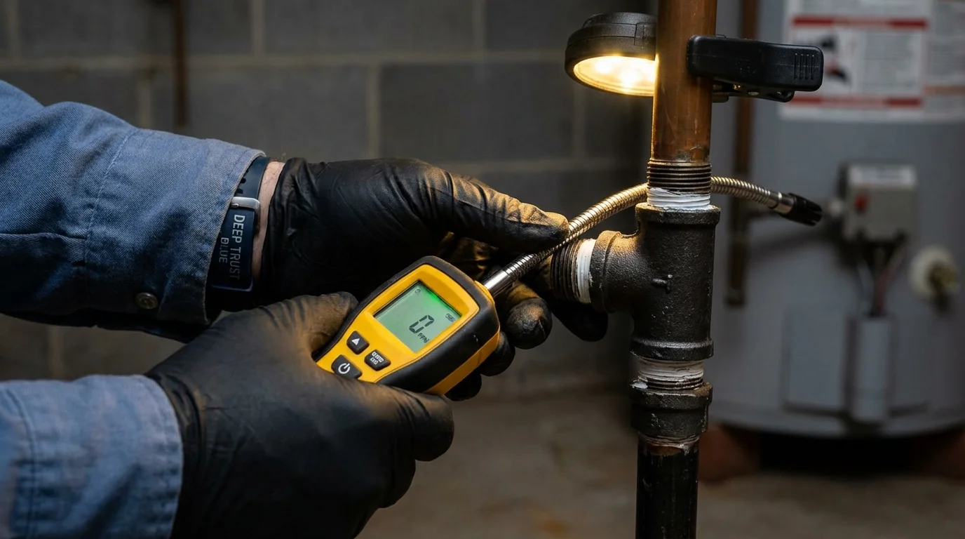 Gas leak detection with electronic sniffer by Johns Plumbing LLC in Brewster