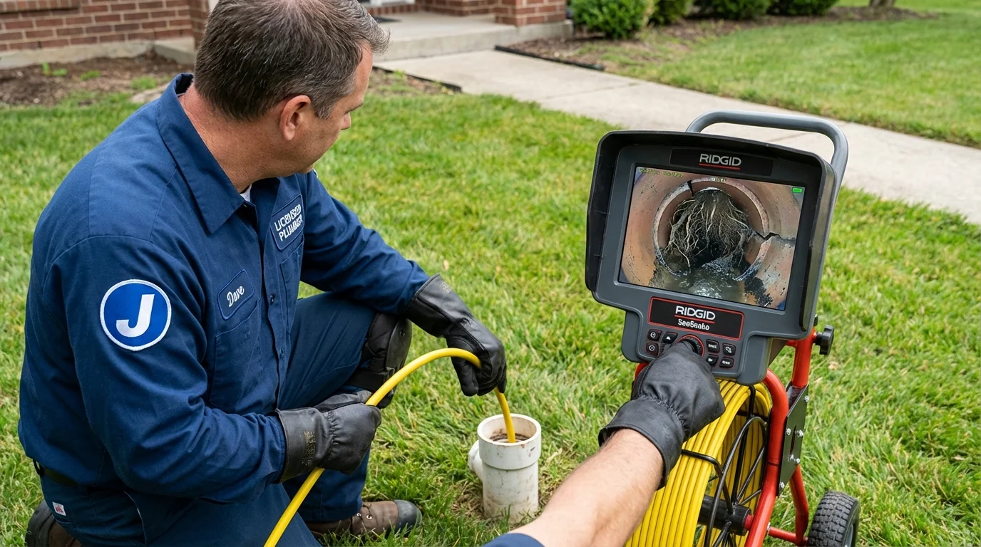 Sewer camera inspection being performed by Johns Plumbing LLC in Brewster